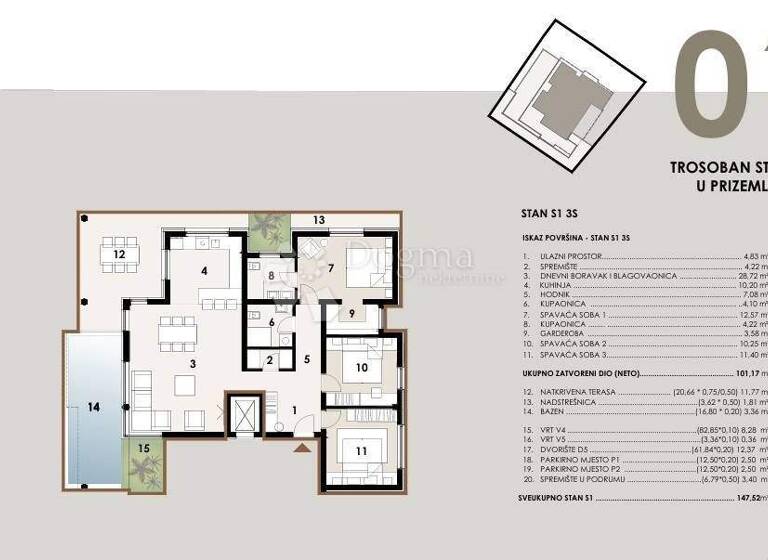 Wohnung zum Kauf 570.000 € 4 Zimmer 147 m² 1. Geschoss Vir