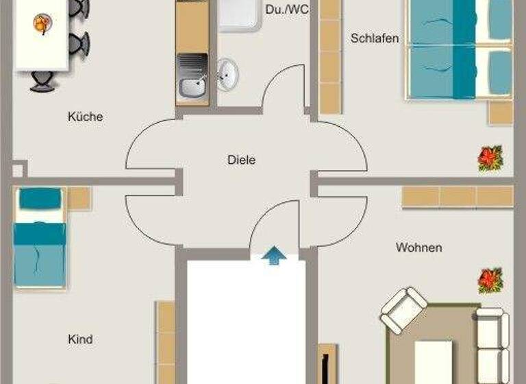 Wohnung zur Miete 469 € 3,5 Zimmer 65,1 m² EG frei ab 01.05.2026 Scholte-Rahm-Straße 6 Vierlinden Duisburg 47178
