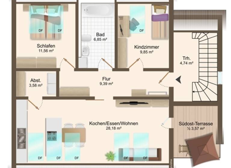 Wohnung zum Kauf 469.900 € 3 Zimmer 76,6 m² Merching 86504