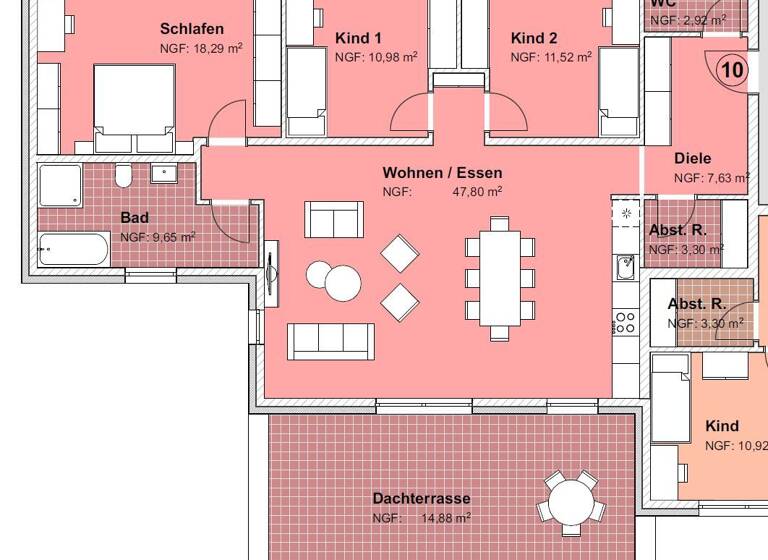 Penthouse zum Kauf provisionsfrei 634.000 € 4 Zimmer 127 m² 2. Geschoss Neuendettelsau 91564