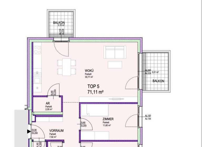 WG-Zimmer zum Kauf - Erstbezug 377.000 € 3 Zimmer 71,1 m² 1. Geschoss Kirchenplatz Groß-Enzersdorf 2301
