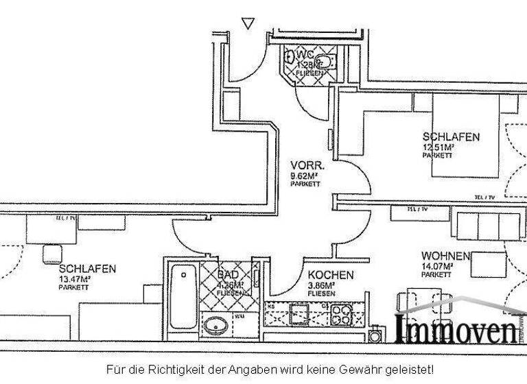 Wohnung zur Miete 1.127 € 3 Zimmer 3. Geschoss frei ab 01.05.2026 Schützengasse Wien 1030