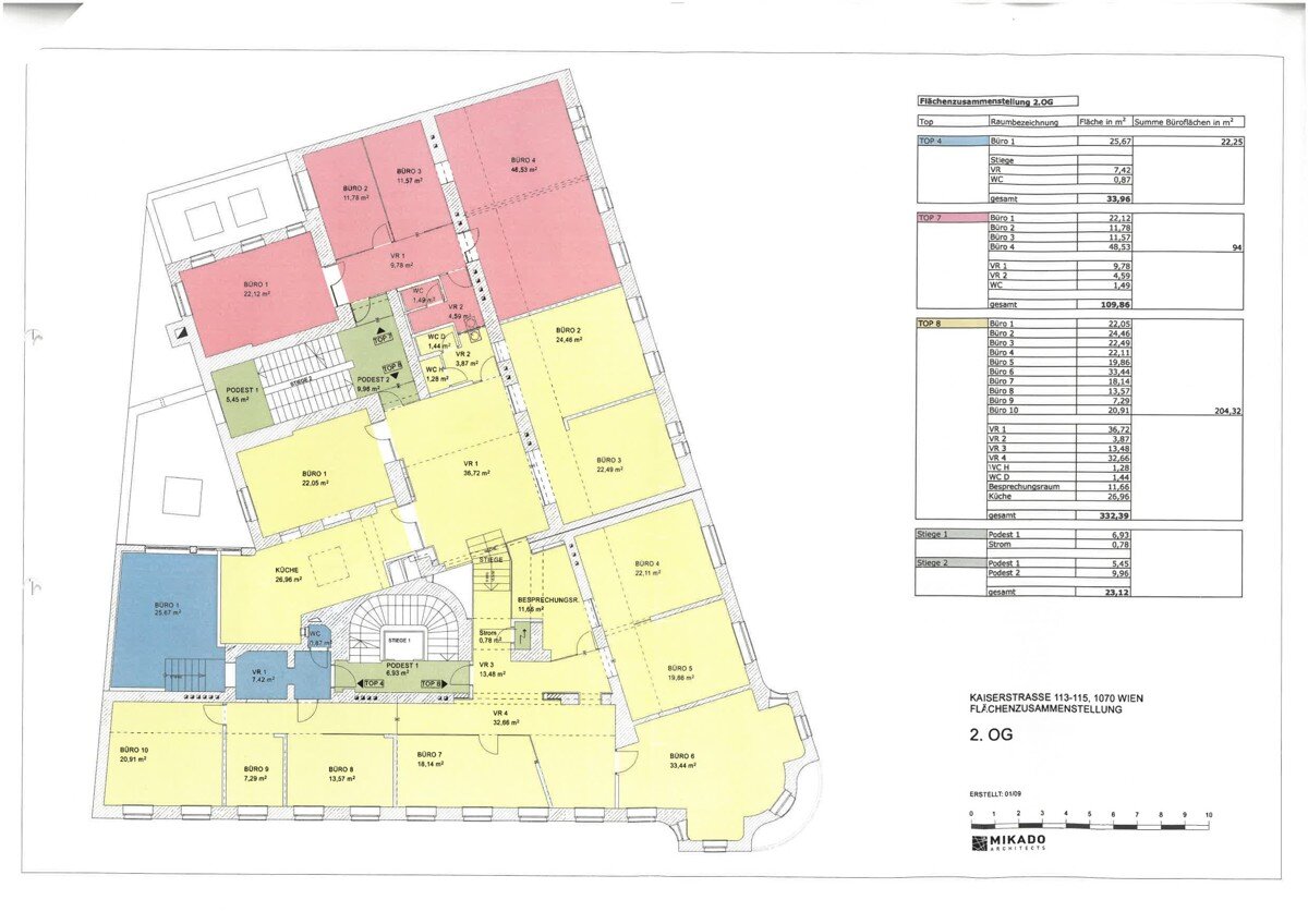 Bürofläche zur Miete 15,70 € 332,4 m²<br/>Bürofläche Wien 1070