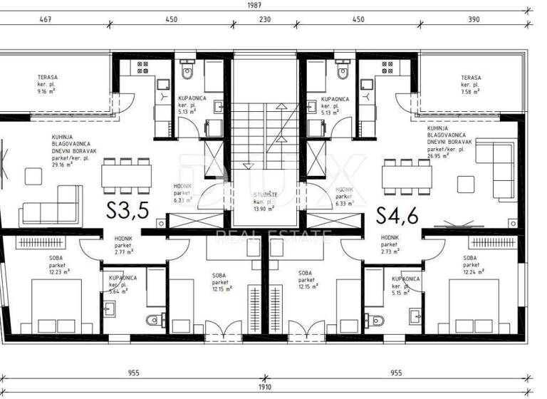 Wohnung zum Kauf 220.313 € 3 Zimmer 75 m² 2. Geschoss Privlaka