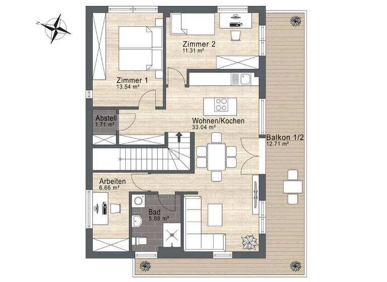 Wohnung zum Kauf 675.000 € 3,5 Zimmer 85,9 m² 2. Geschoss Wandsbek Hamburg 22041