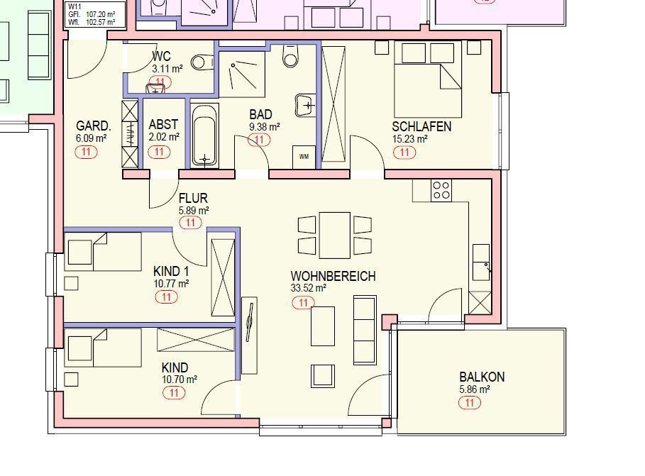 Wohnung zur Miete 875 € 4,5 Zimmer 102,6 m²<br/>Wohnfläche 01.03.2025<br/>Verfügbarkeit Niedereschach Niedereschach 78078