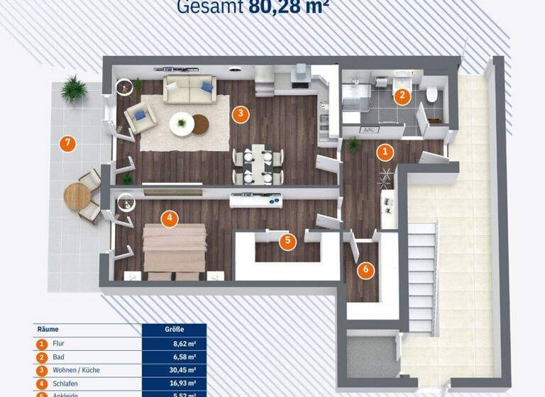 Wohnung zum Kauf provisionsfrei 373.302 € 2 Zimmer 80,3 m² EG Buckau Magdeburg / Buckau 39104