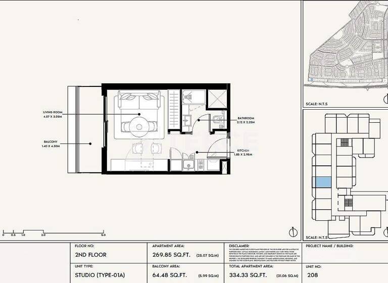 Studio zum Kauf 139.000 € 1 Zimmer 33 m² 8. Geschoss Dubai
