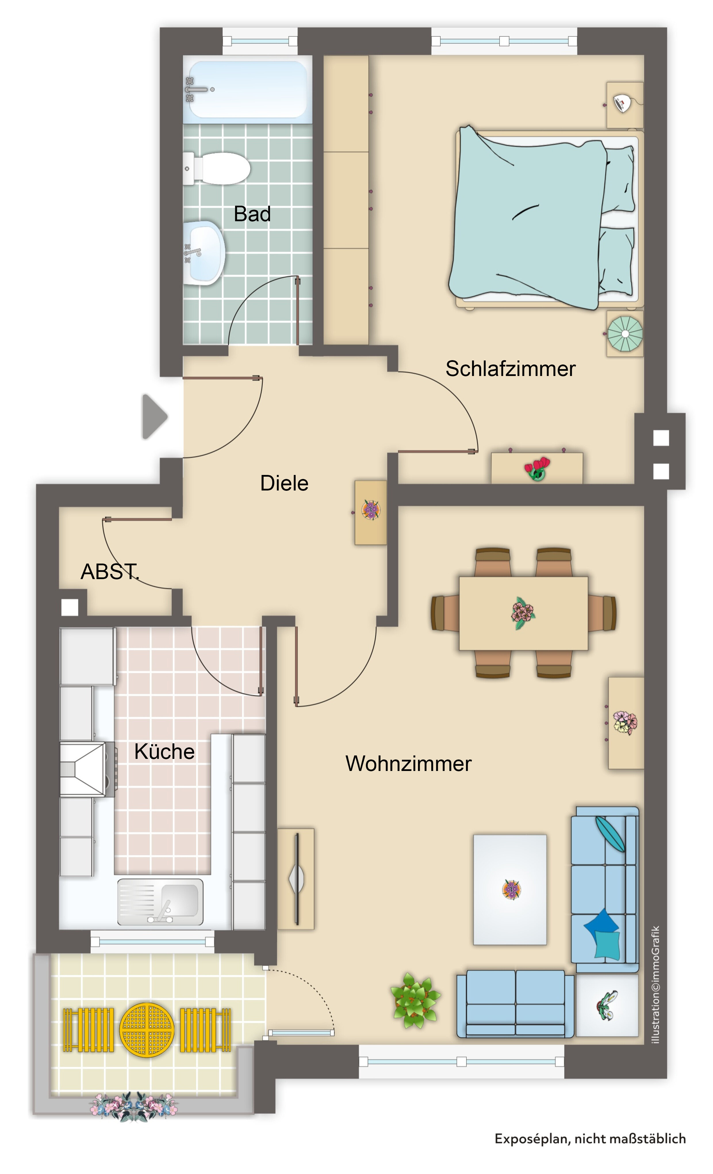 Wohnung zum Kauf 175.000 € 2 Zimmer 58 m²<br/>Wohnfläche 3.<br/>Geschoss Hohentwiel - Gewerbeschule 24 Singen (Hohentwiel) 78224