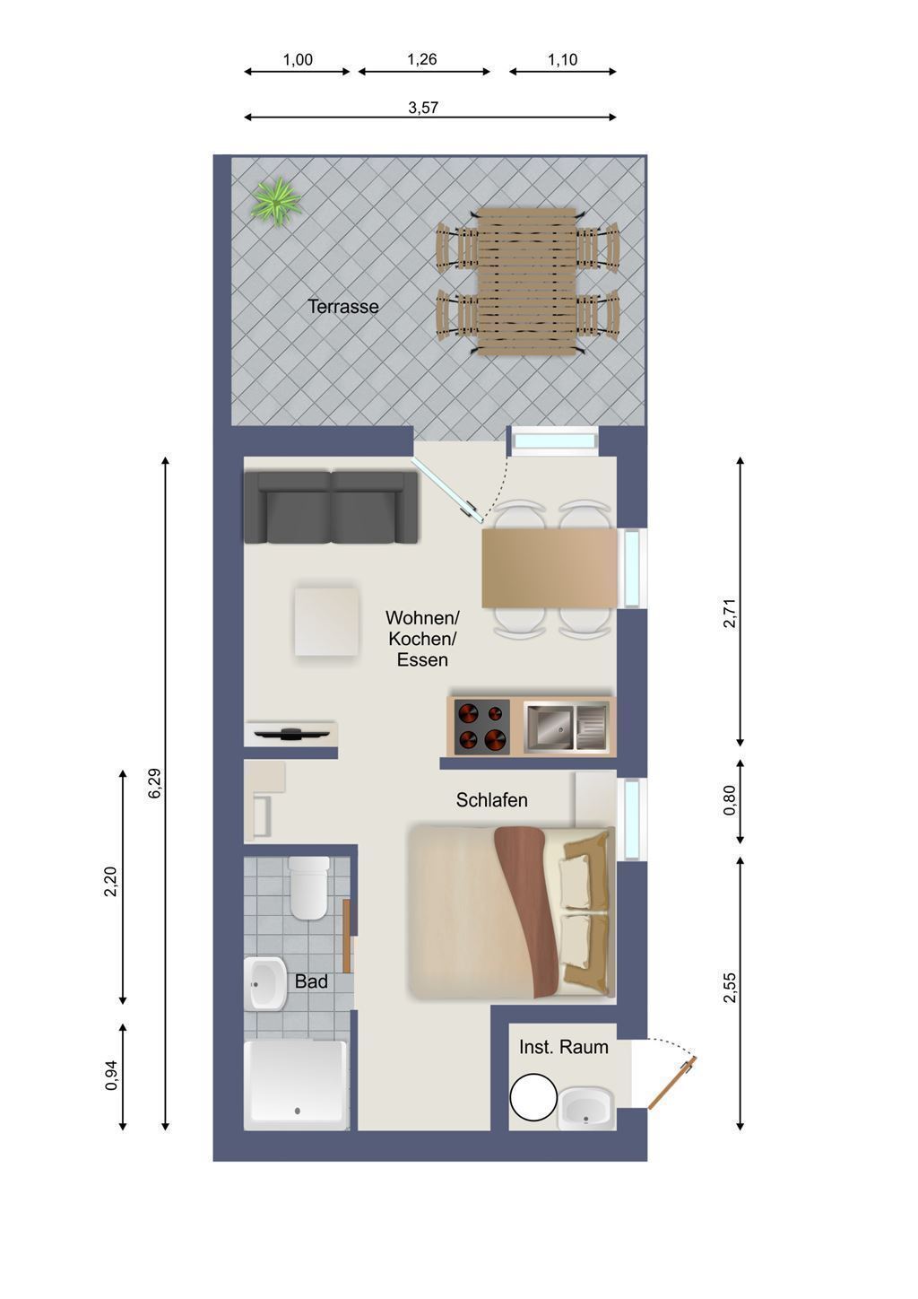 Wohnung zum Kauf als Kapitalanlage geeignet 249.000 € 1,5 Zimmer 35 m²<br/>Wohnfläche Schmugglerstieg 13 a Priwall Lübeck 23570