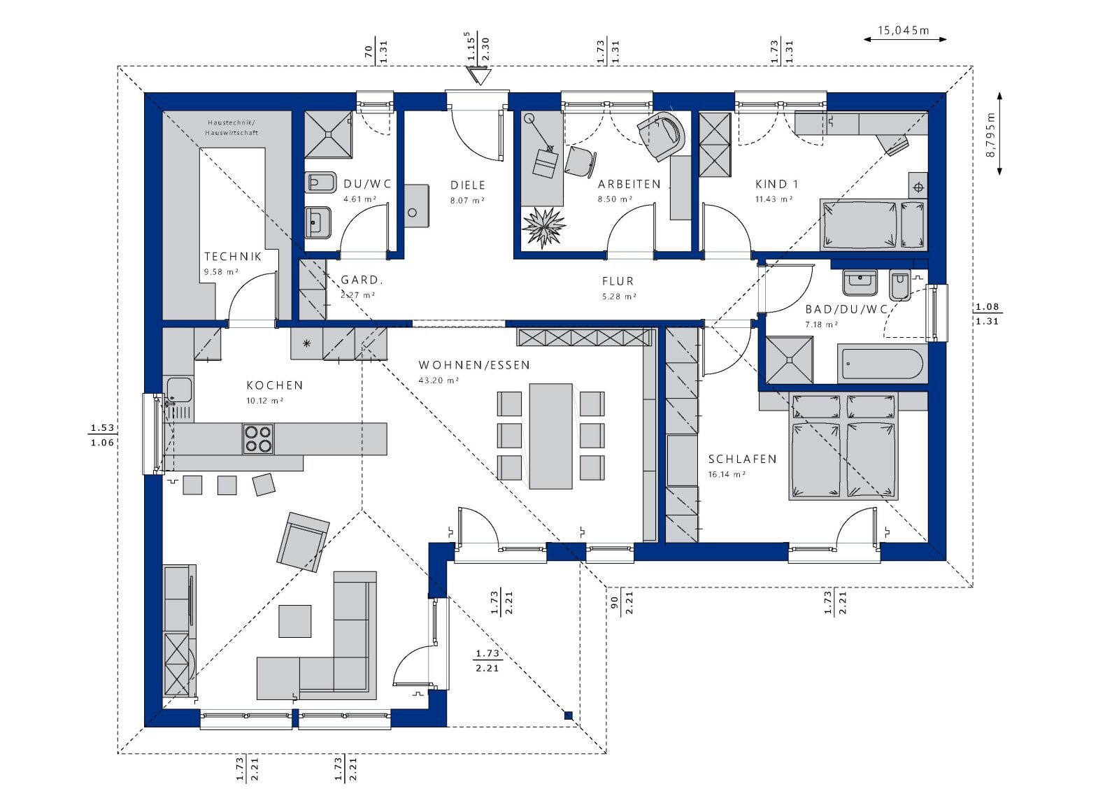 Bungalow zum Kauf 547.652 € 4 Zimmer 126 m²<br/>Wohnfläche 650 m²<br/>Grundstück Brambauer Dortmund 44339