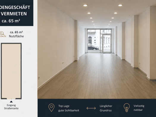 Laden zur Miete provisionsfrei 1 Zimmer 64,7 m² Verkaufsfläche Textorstraße 26 Altstadt Würzburg 97070