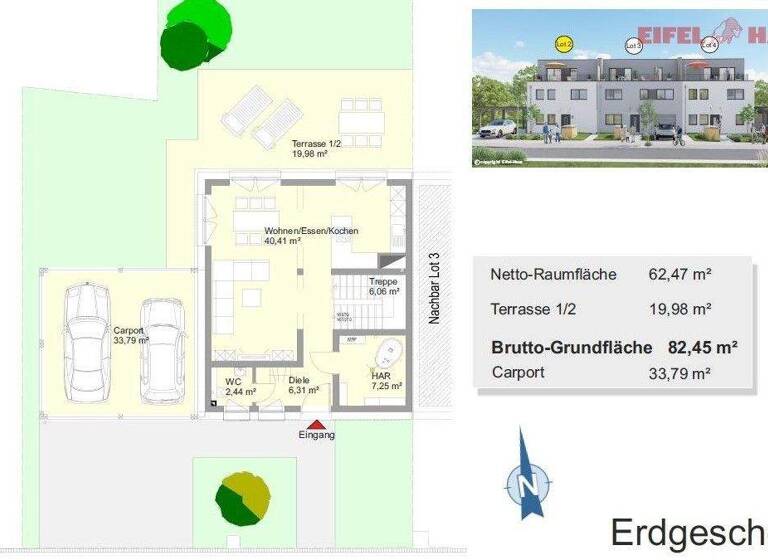 Reihenendhaus zum Kauf - Erstbezug provisionsfrei 1.495.000 € 5 Zimmer 189 m² 322 m² Grundstück Rue des Romains 251 Bertrange 8041