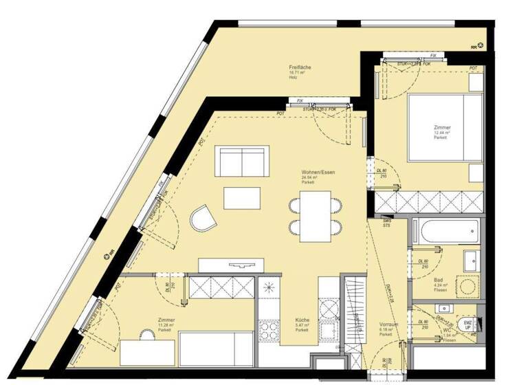 Studio zum Kauf 639.000 € 3 Zimmer 66,5 m² Wien 1220