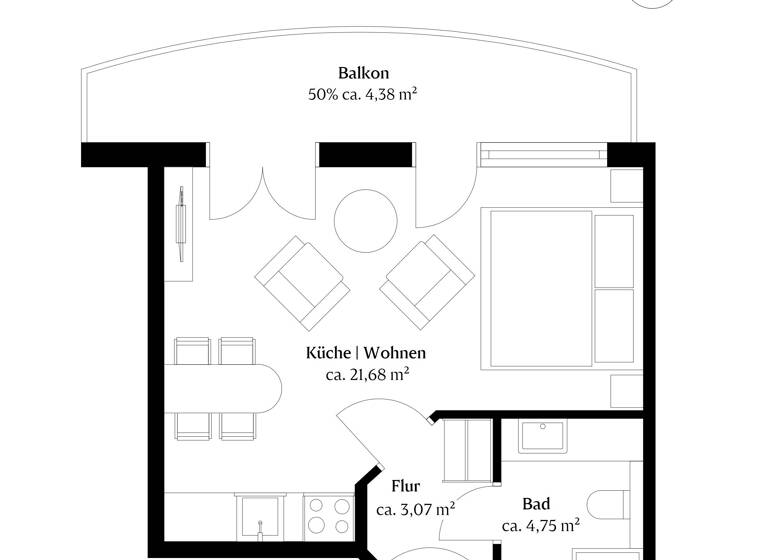 Wohnung zum Kauf 217.000 € 1 Zimmer 34 m²<br/>Wohnfläche 3.<br/>Geschoss Binz Ostseebad Binz 18609