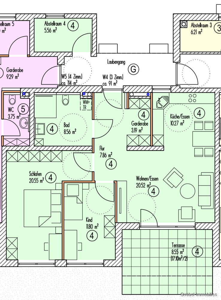 Wohnung zur Miete 1.005 € 3 Zimmer 91,3 m²<br/>Wohnfläche EG<br/>Geschoss Altenmünster - östlich I Crailsheim 74564