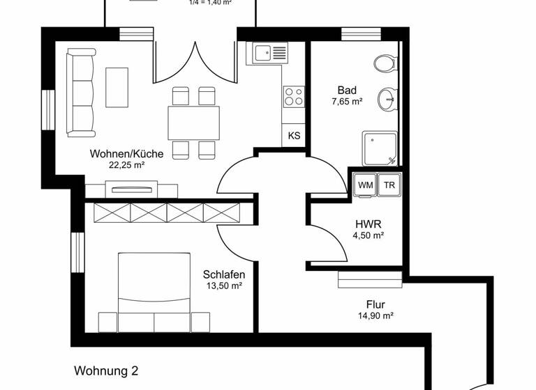 Wohnung zum Kauf 190.000 € 2 Zimmer 66 m²<br/>Wohnfläche Neermoor Moormerland 26802