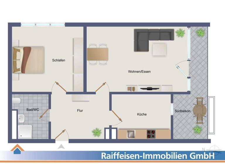 Wohnung zum Kauf 268.000 € 2 Zimmer 59 m² 1. Geschoss Großprüfening-Dechbetten-Königswiesen Regensburg 93051