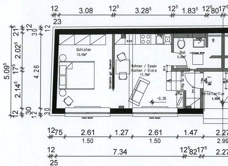 Wohnung zur Miete 600 € 2 Zimmer 37 m² 1. Geschoss frei ab 01.04.2026 Niedernhausen Fischbachtal 64405