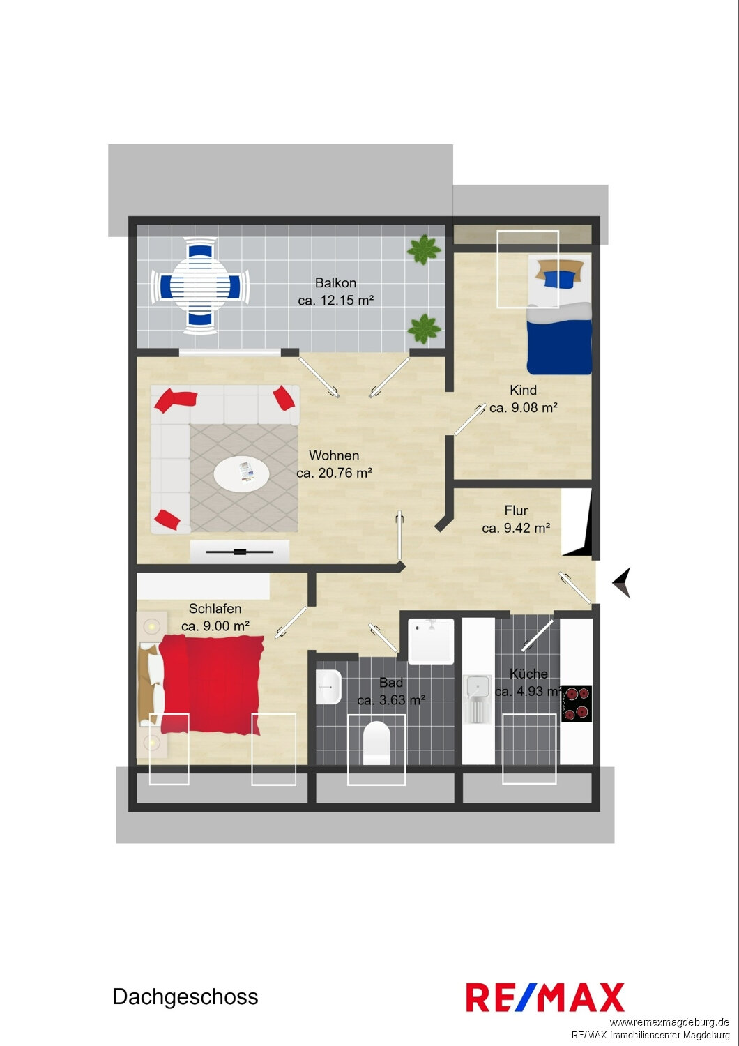 Wohnung zum Kauf 89.000 € 3 Zimmer 63 m²<br/>Wohnfläche Niederndodeleben Niederndodeleben 39167