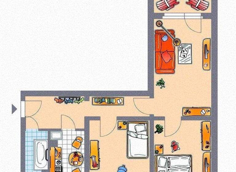 Wohnung zur Miete 420 € 3 Zimmer 70,2 m² 7. Geschoss frei ab 16.06.2026 Clausewitzstr. 7 Yorckgebiet Chemnitz 09130