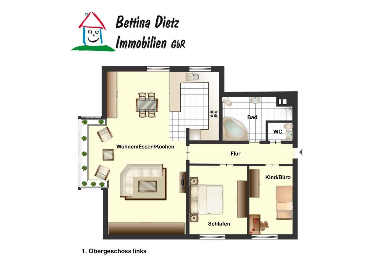 Wohnung zum Kauf 265.000 € 3 Zimmer 95 m²<br/>Wohnfläche 1.<br/>Geschoss Babenhausen Babenhausen 64832