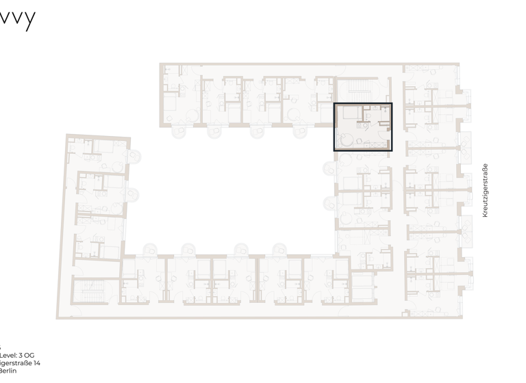 Studio zur Miete 1.055 € 1 Zimmer 23,9 m² 3. Geschoss frei ab sofort Kreutziger Straße 14 Friedrichshain Berlin 10247
