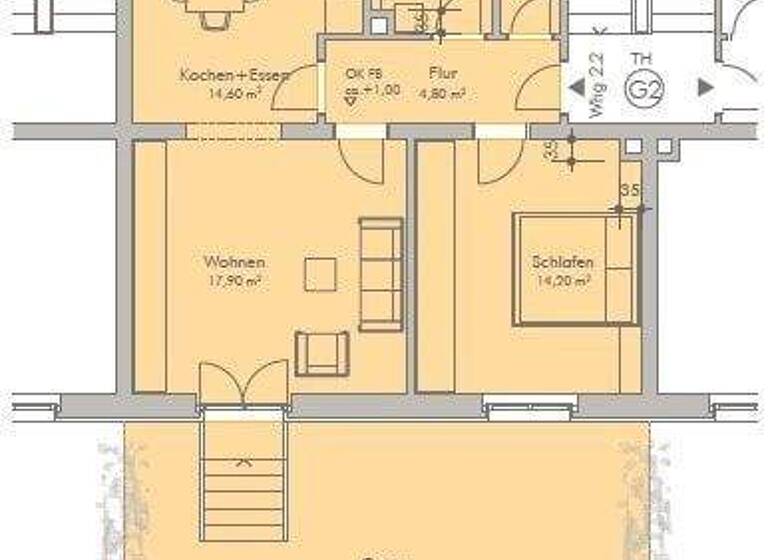 Wohnung zum Kauf 294.700 € 2 Zimmer 58,5 m² frei ab 01.03.2026 Schwabelweis Regensburg 93055