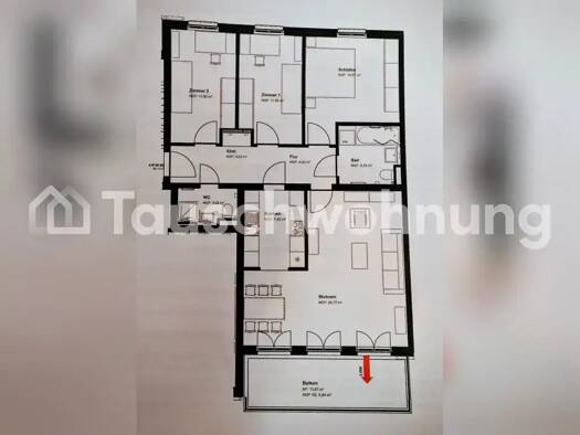 Wohnung zur Miete Tauschwohnung 952 € 4 Zimmer 99,1 m² 2. Geschoss Bornstedt Potsdam 14469