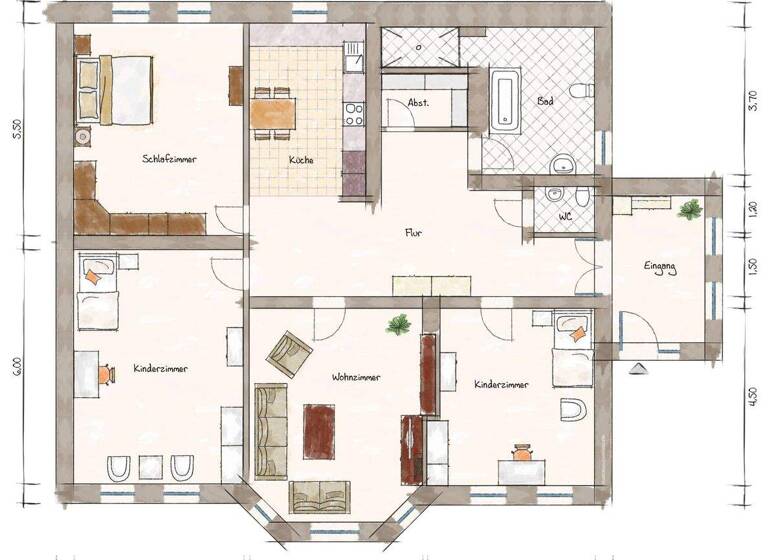 Wohnung zur Miete - Erstbezug 1.160 € 4 Zimmer 145 m² frei ab sofort Sangerhausen 06526