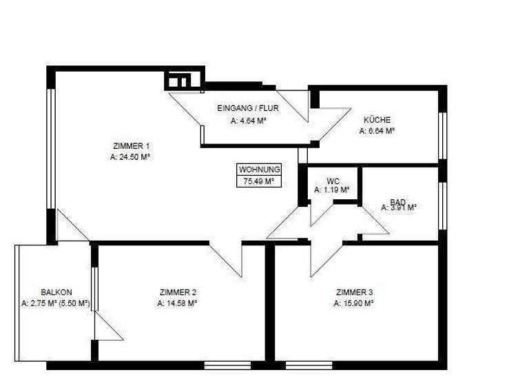 Wohnung zum Kauf 318.000 € 3 Zimmer 75,5 m² Echterdingen Leinfelden-Echterdingen 70771