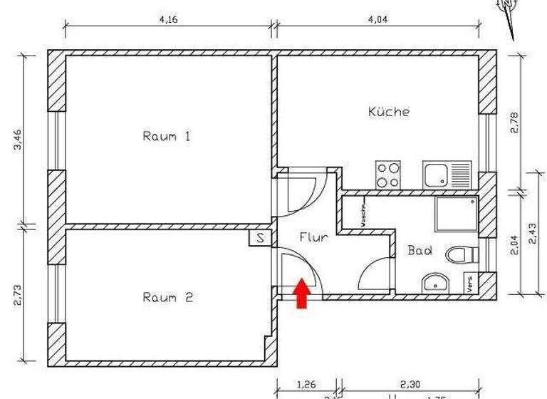 Wohnung zur Miete 384 € 2 Zimmer 45,1 m² EG frei ab 01.06.2026 Strelitzer Str. 42 Gohlis-Nord Leipzig 04157