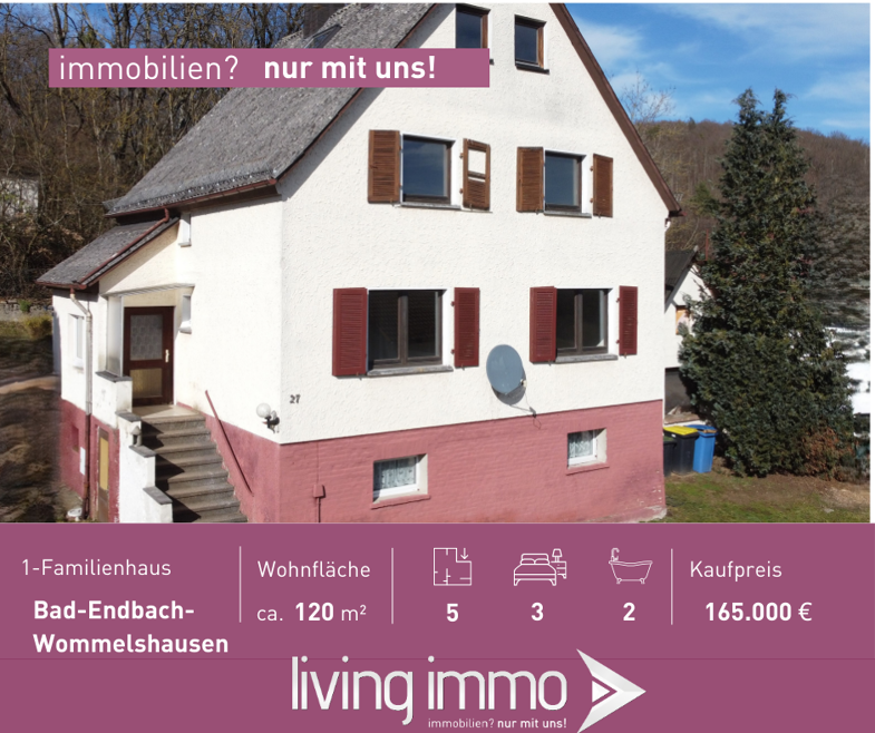 Einfamilienhaus zum Kauf 162.000 € 5 Zimmer 120 m² 600 m² Grundstück Gartenstraße 27 Wommelshausen Bad Endbach 35080