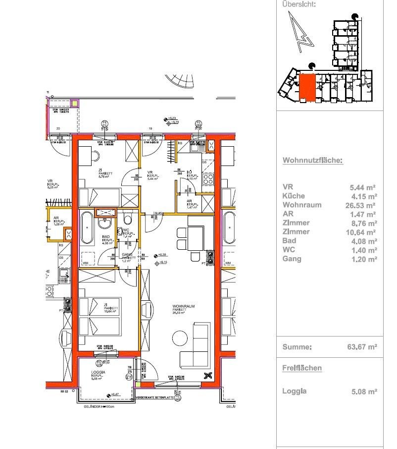 Wohnung zum Kauf 229.000 € 3 Zimmer 64 m²<br/>Wohnfläche Andreas Hofer Platz Waldegg Linz 4020