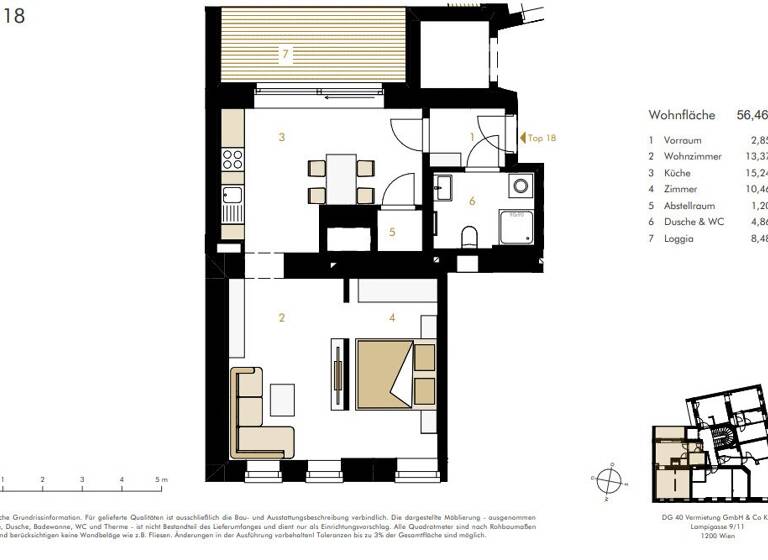 Terrassenwohnung zum Kauf - Erstbezug 435.743 € 2 Zimmer 56,5 m² frei ab 01.04.2026 Wien 1200