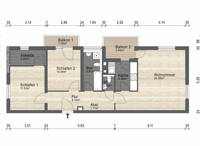 Wohnung zum Kauf 239.900 € 3 Zimmer 76 m²<br/>Wohnfläche 3.<br/>Geschoss Löbtau-Süd Dresden 01159