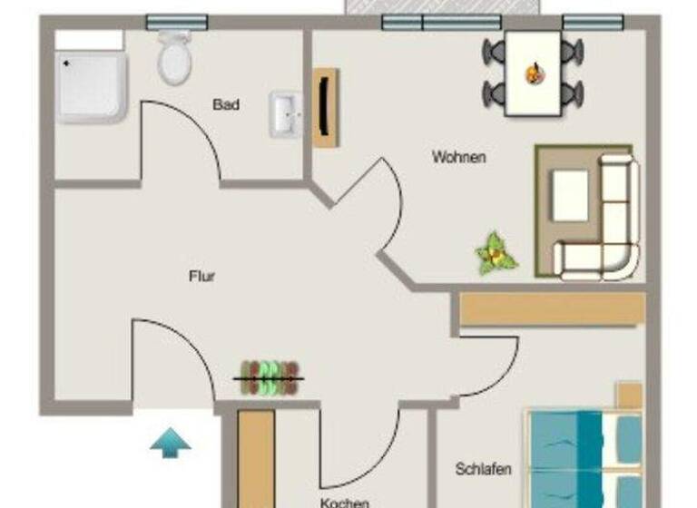 Wohnung zur Miete nur mit Wohnberechtigungsschein 354 € 2,5 Zimmer 59,4 m² EG Dohlenstraße 40 Hochstraß Moers 47443