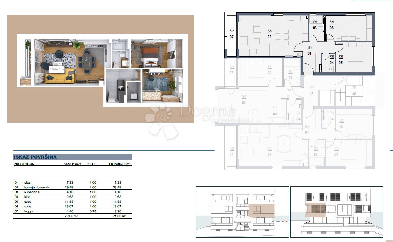 Wohnung zum Kauf 273.747 € 3 Zimmer 84 m²<br/>Wohnfläche 1.<br/>Geschoss Zadar 23000