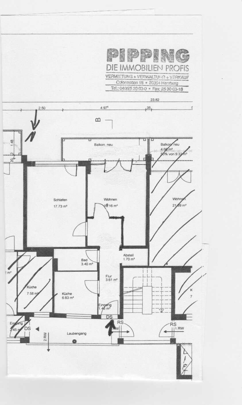 Terrassenwohnung zur Miete 950 € 2 Zimmer 60 m²<br/>Wohnfläche EG<br/>Geschoss 01.03.2025<br/>Verfügbarkeit Borgfelder Strasse 52 Borgfelde Hamburg 20537