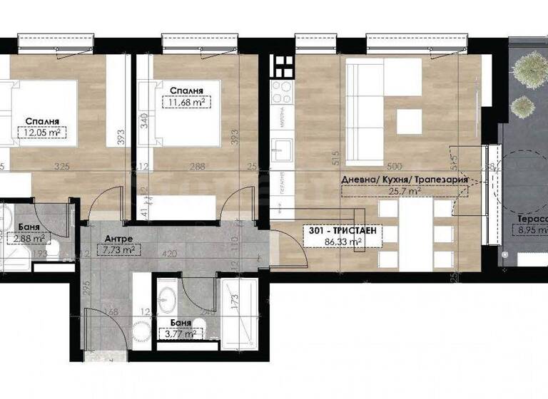 Studio zum Kauf 249.909 € 3 Zimmer 109,4 m² Sofia