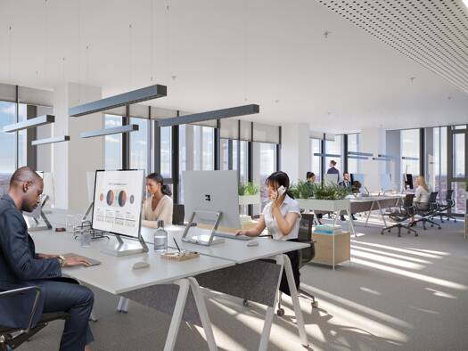 Bürofläche zur Miete - Erstbezug 1.075 m² Bürofläche teilbar ab 530 m² Wien 1220