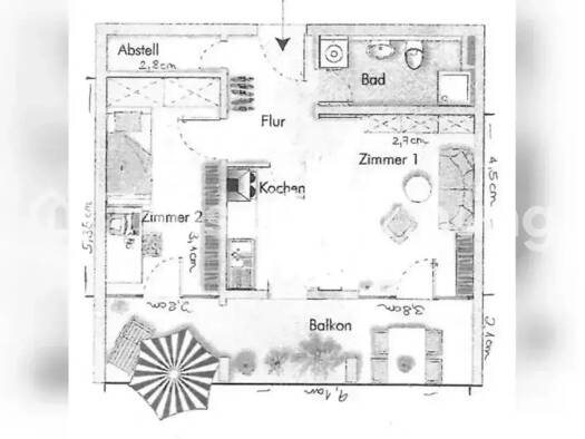 Wohnung zur Miete Tauschwohnung 700 € 2 Zimmer 50 m² 2. Geschoss Stühlinger Freiburg im Breisgau 79106