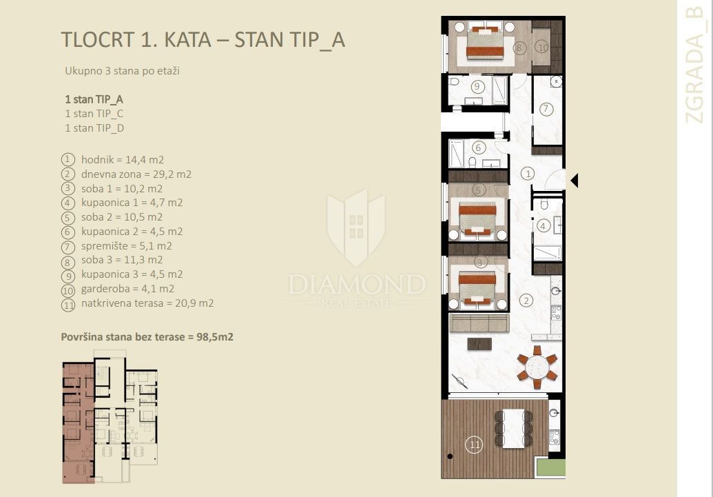 Wohnung zum Kauf 585.688 € 3 Zimmer 109 m²<br/>Wohnfläche 1.<br/>Geschoss Novigrad 52466