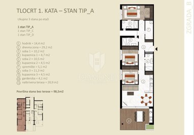 Wohnung zum Kauf 585.688 € 3 Zimmer 109 m² 1. Geschoss Novigrad 52466