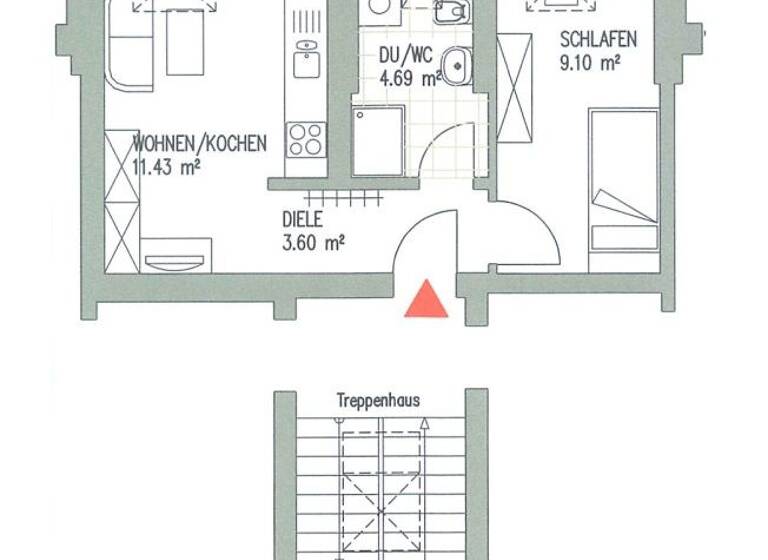 Studio zur Miete 490 € 1 Zimmer 28,8 m² 4. Geschoss Delitzscher Straße 140 Eutritzsch Leipzig 04129