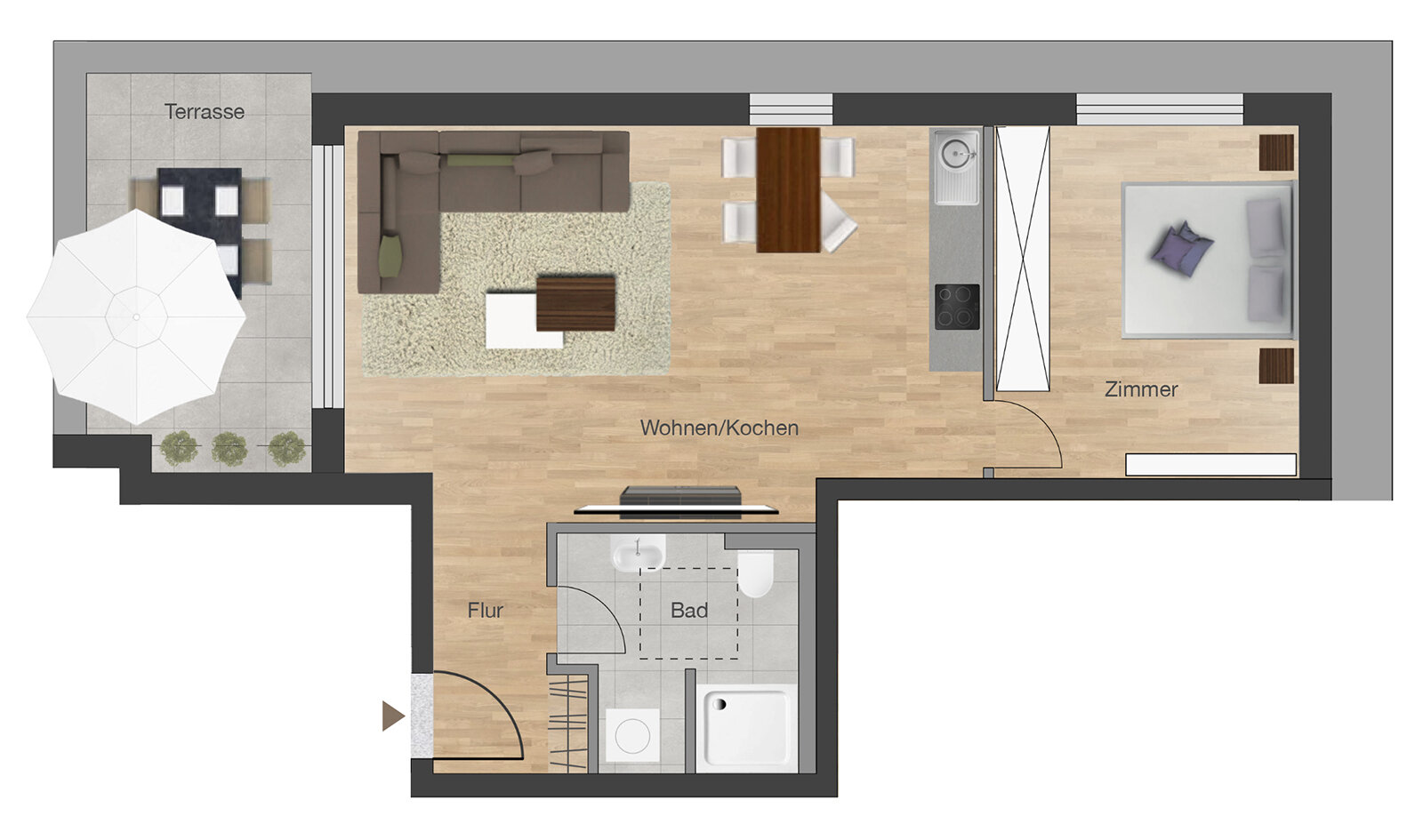 Penthouse zum Kauf provisionsfrei 389.000 € 2 Zimmer 60,2 m²<br/>Wohnfläche Hengstbachstraße 4 Dreieichenhain Dreieich 63303