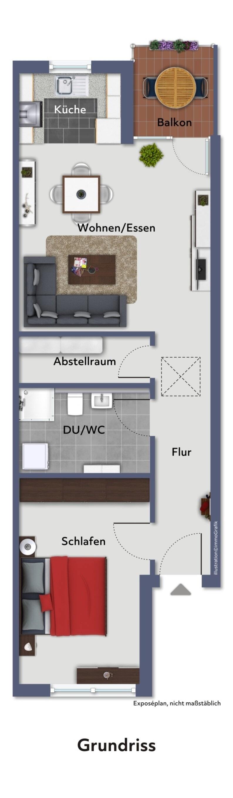 Wohnung zum Kauf 190.000 € 2 Zimmer 55,3 m²<br/>Wohnfläche 1.<br/>Geschoss Waiblingen - Kernstadt Waiblingen 71332