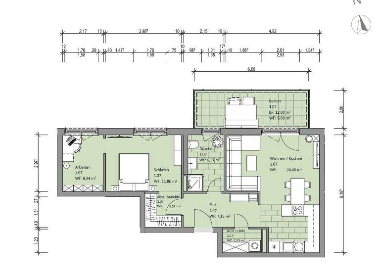 Wohnung zum Kauf 219.800 € 2 Zimmer 68,1 m² 1. Geschoss Bodestraße 8a Bad Harzburg 38667