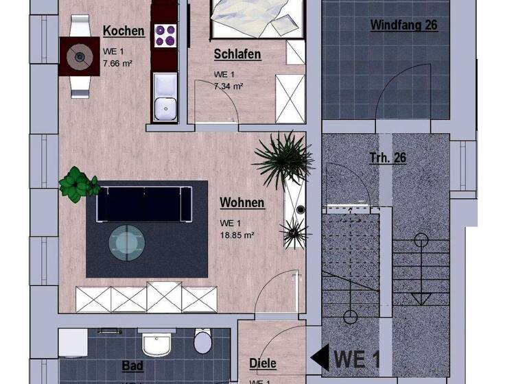 Wohnung zur Miete 436 € 2 Zimmer 48,5 m² 3 Geschosse frei ab 01.05.2026 Coswig 01640