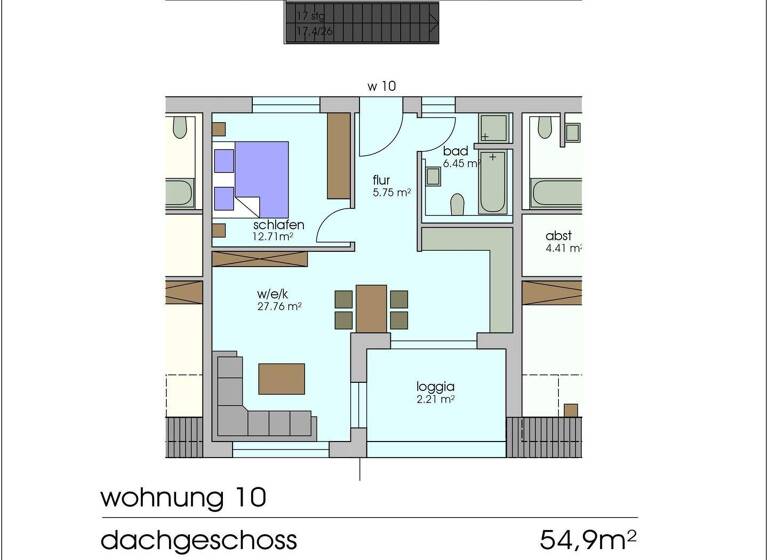 Wohnung zur Miete 825 € 2 Zimmer 55 m² 2. Geschoss frei ab 01.07.2026 Ortsstr. 9d Kreutles Oberasbach 90522